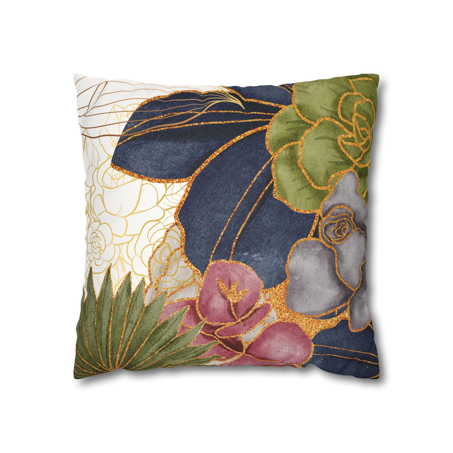 Faux Suede Square Pillowcase - BoBo Full Bloom