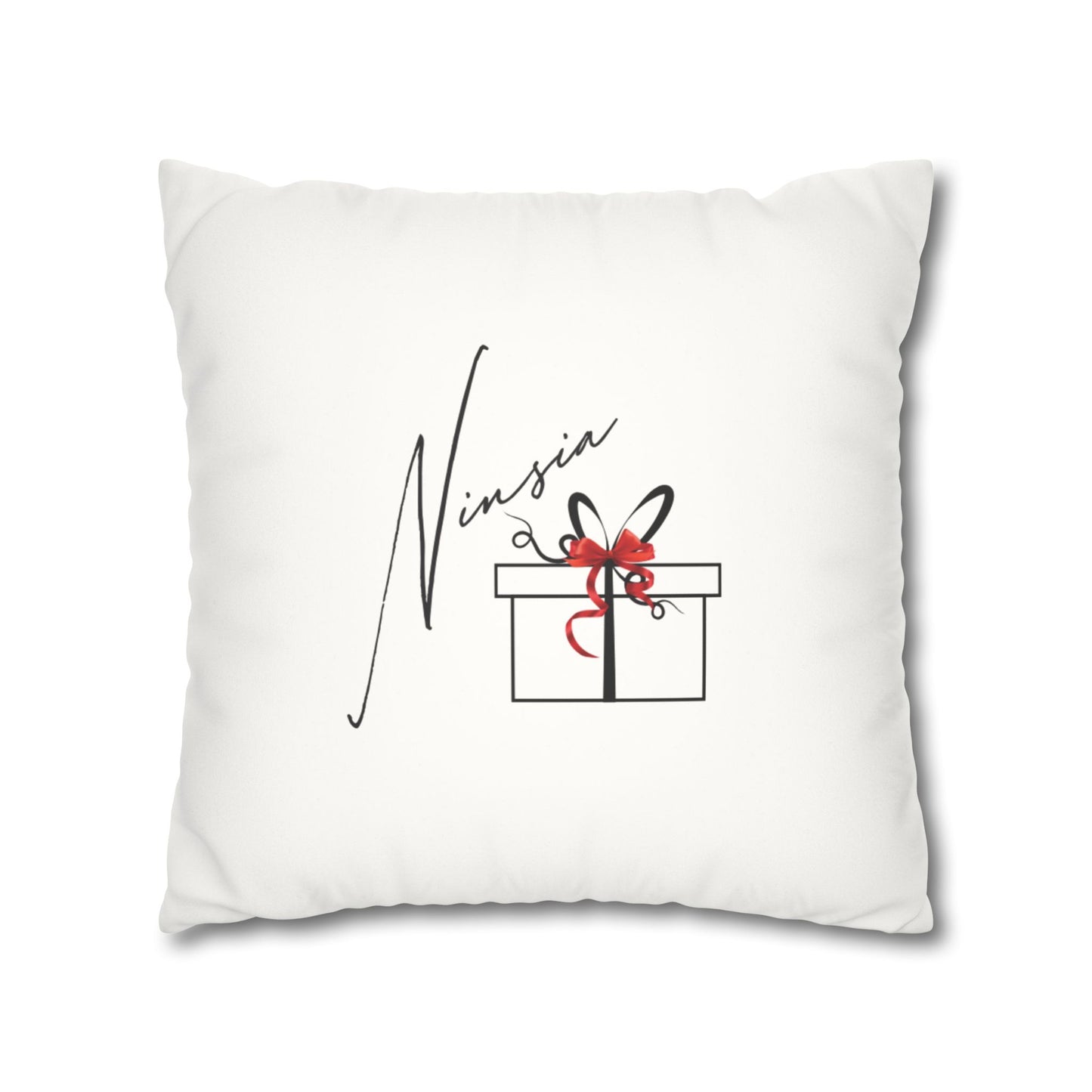 Faux Suede Square Pillowcase - Ninsia Collection - White