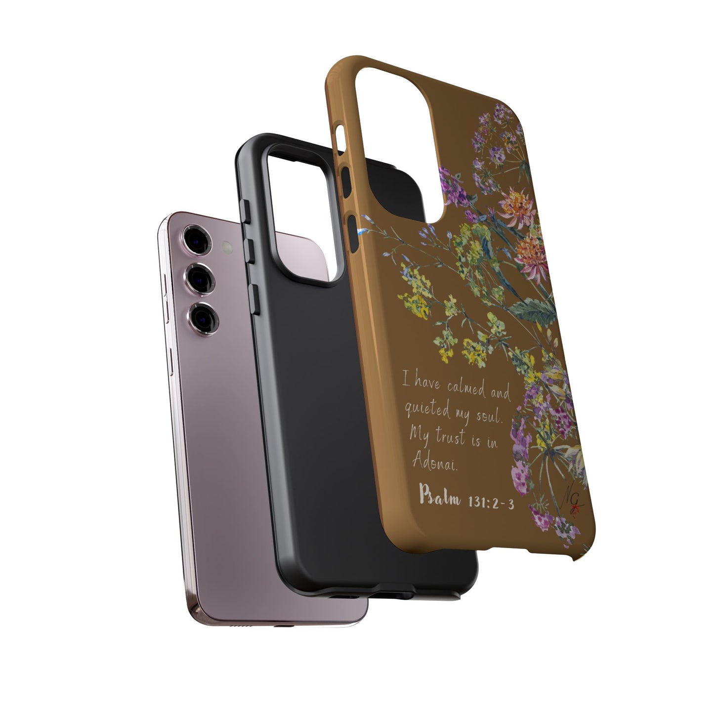 Phone Case - Botanic Full Brown, Psalm 131:2-3