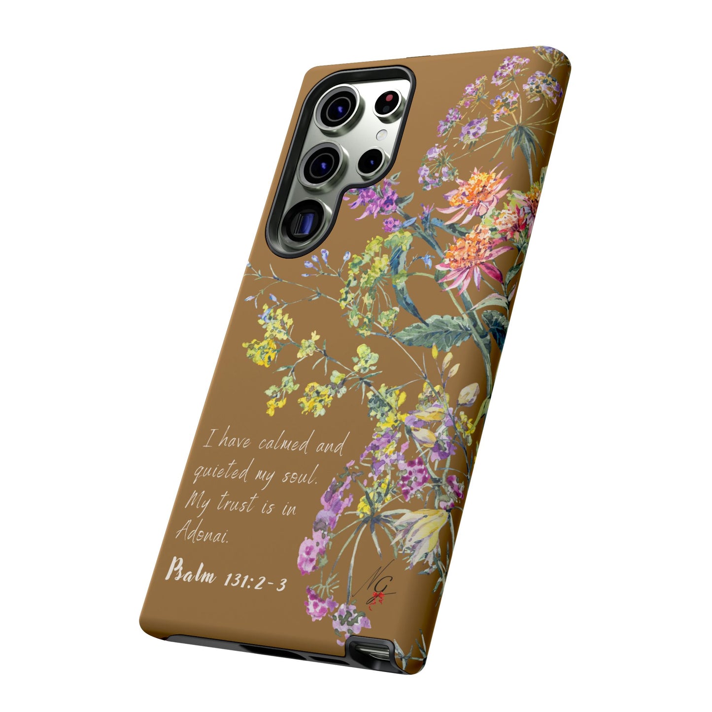 Phone Case - Botanic Full Brown, Psalm 131:2-3