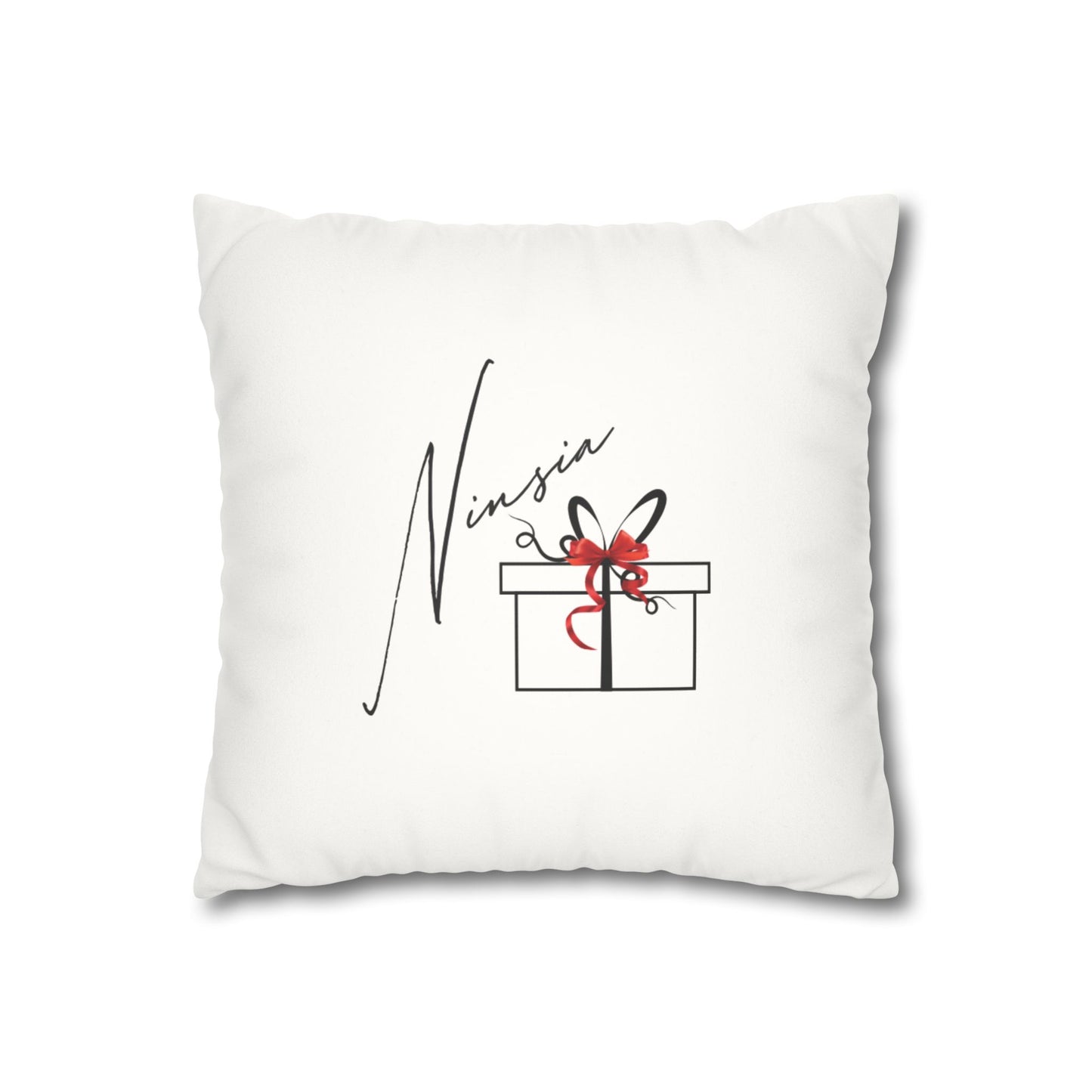 Faux Suede Square Pillowcase - Ninsia Collection - White