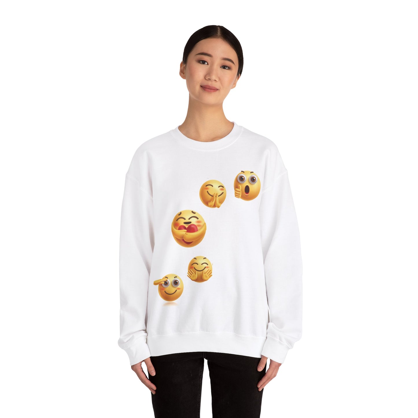 Sweatshirt Unisex Adult: Emoji - White