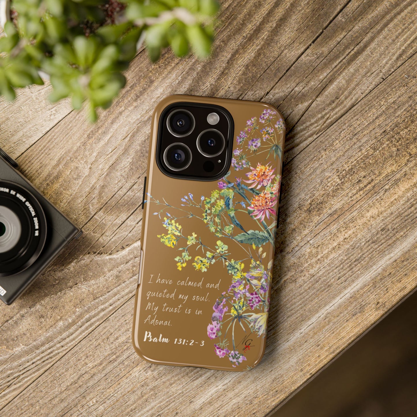 Phone Case - Botanic Full Brown, Psalm 131:2-3