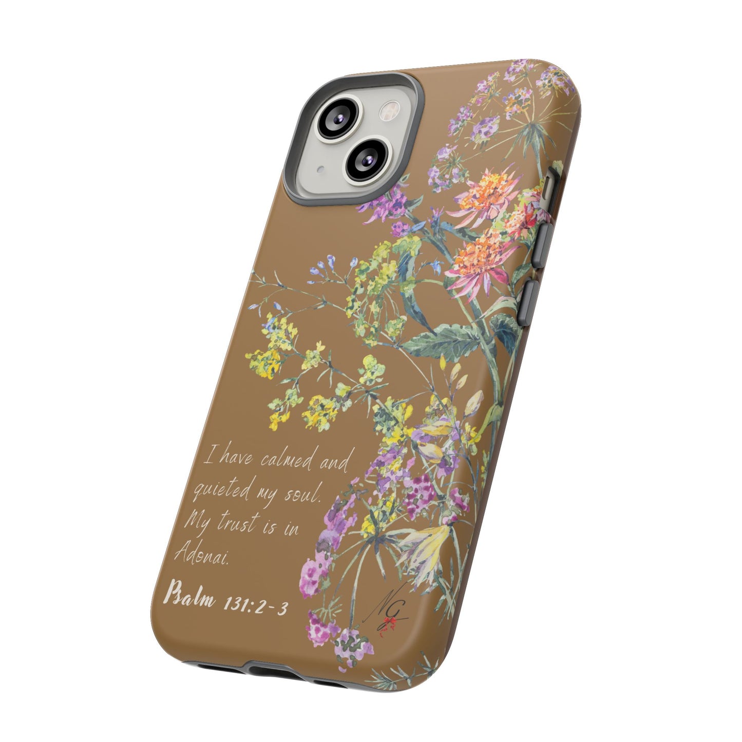 Phone Case - Botanic Full Brown, Psalm 131:2-3