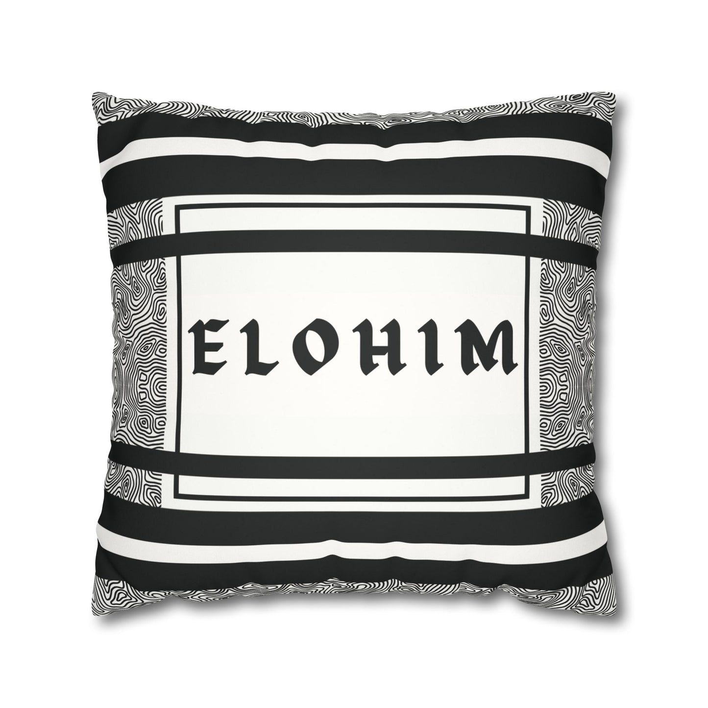 Faux Suede Square Pillowcase - Elohim Print