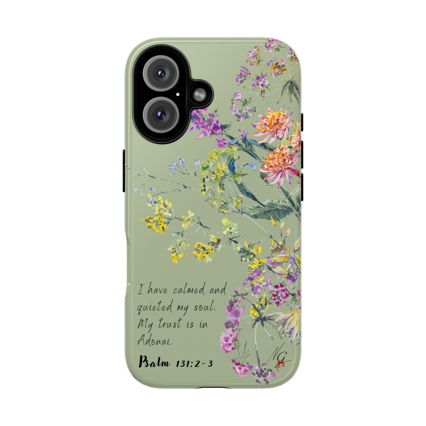 Phone Case - Botanic - Fully Sage Green, Psalm 131:2-3