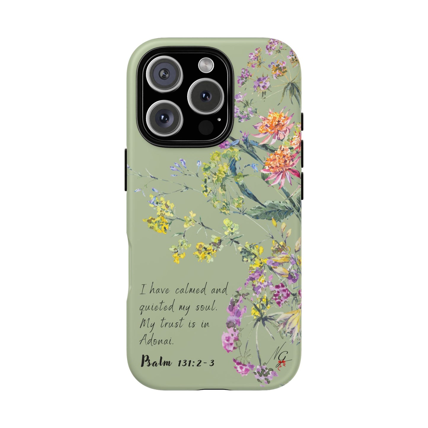 Phone Case - Botanic - Fully Sage Green, Psalm 131:2-3
