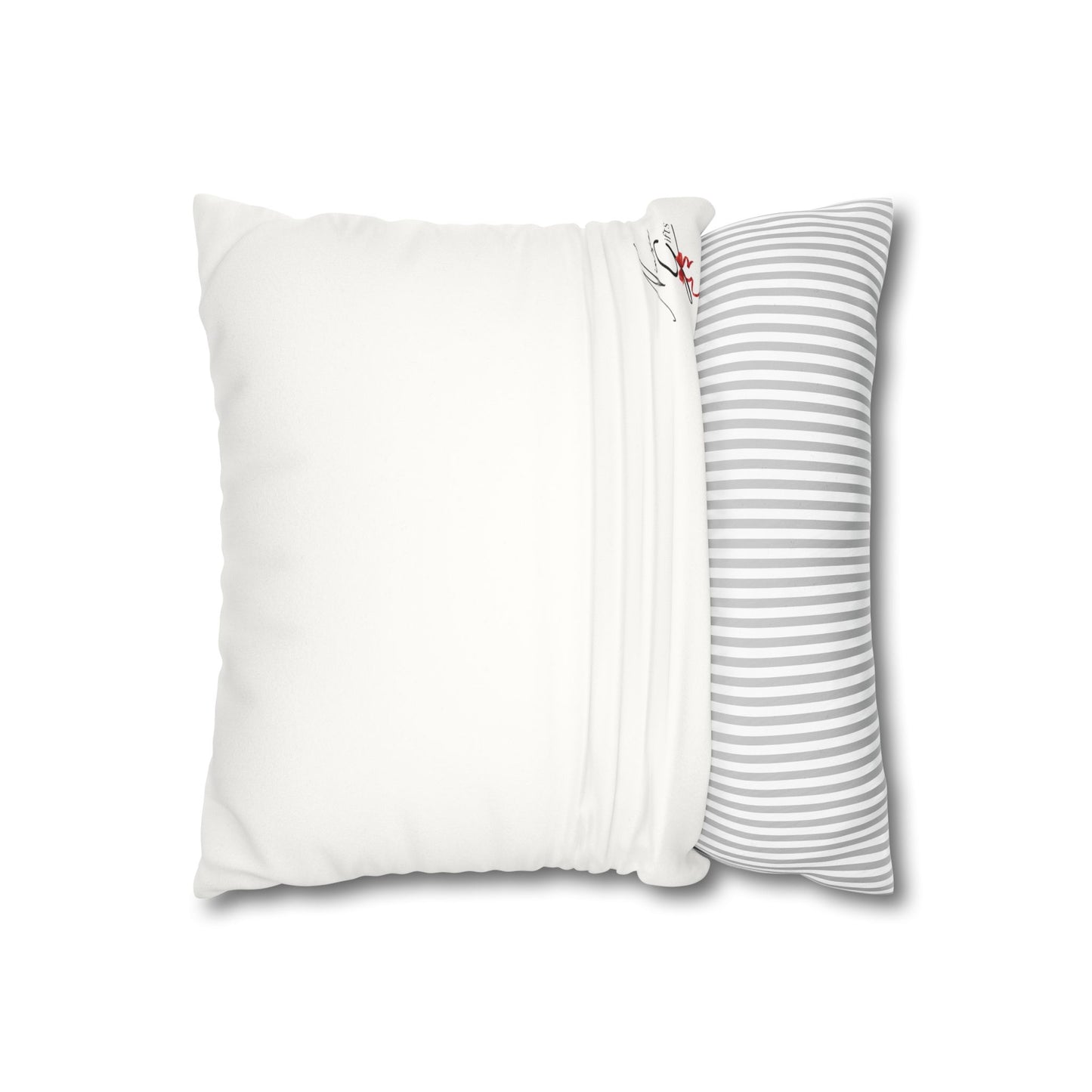 Faux Suede Square Pillowcase - White