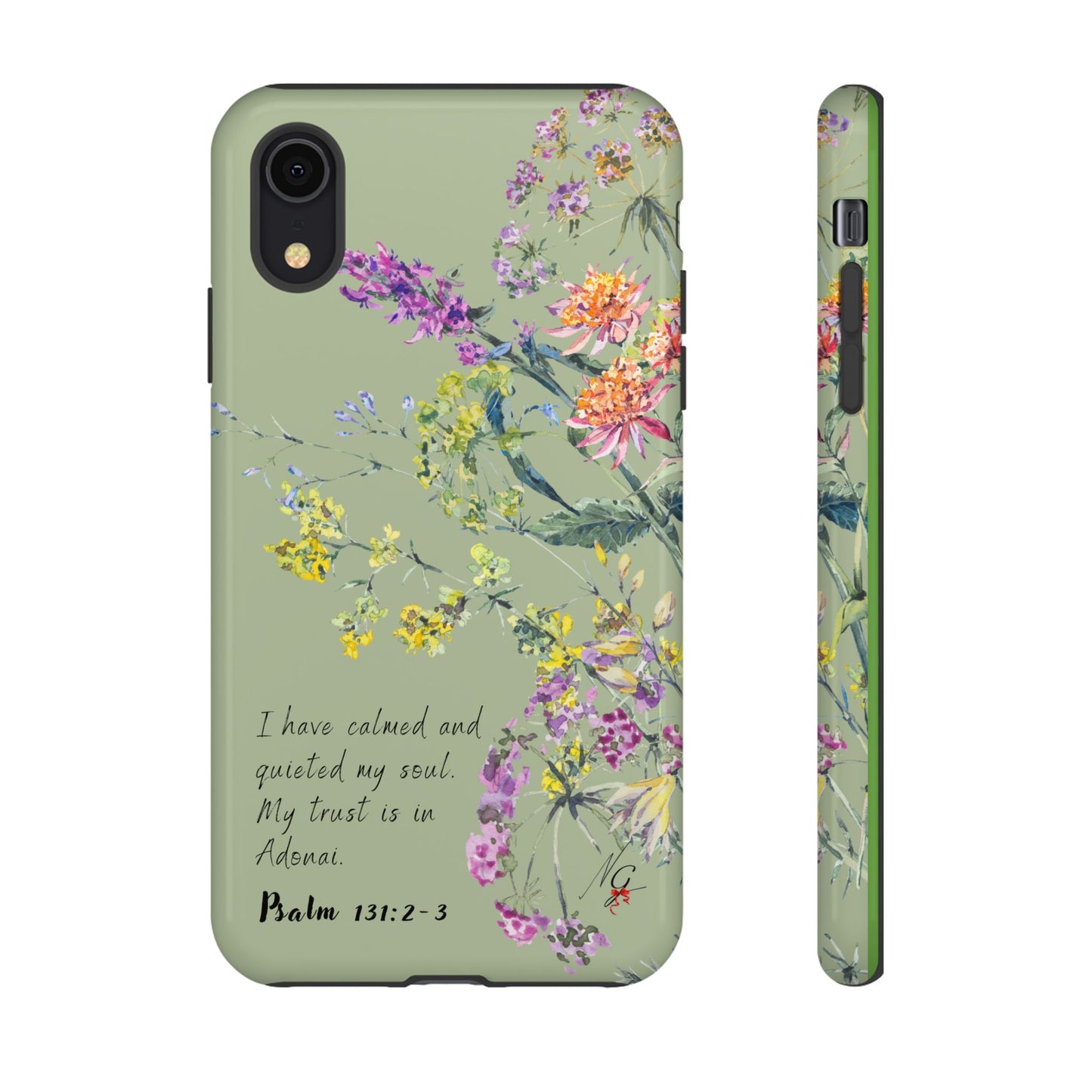 Phone Case - Botanic - Fully Sage Green, Psalm 131:2-3