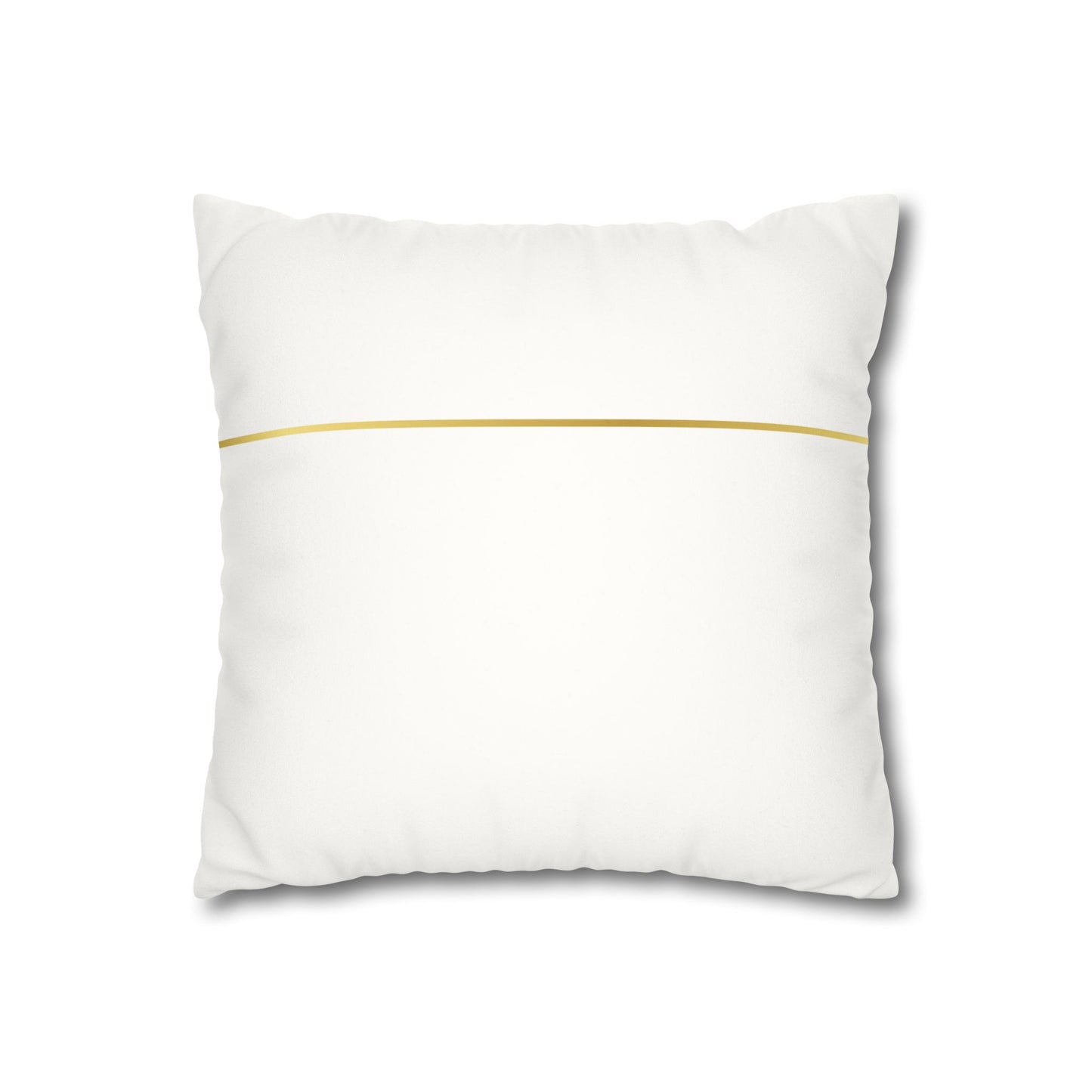 Faux Suede Square Pillowcase - Golden Geometry - White