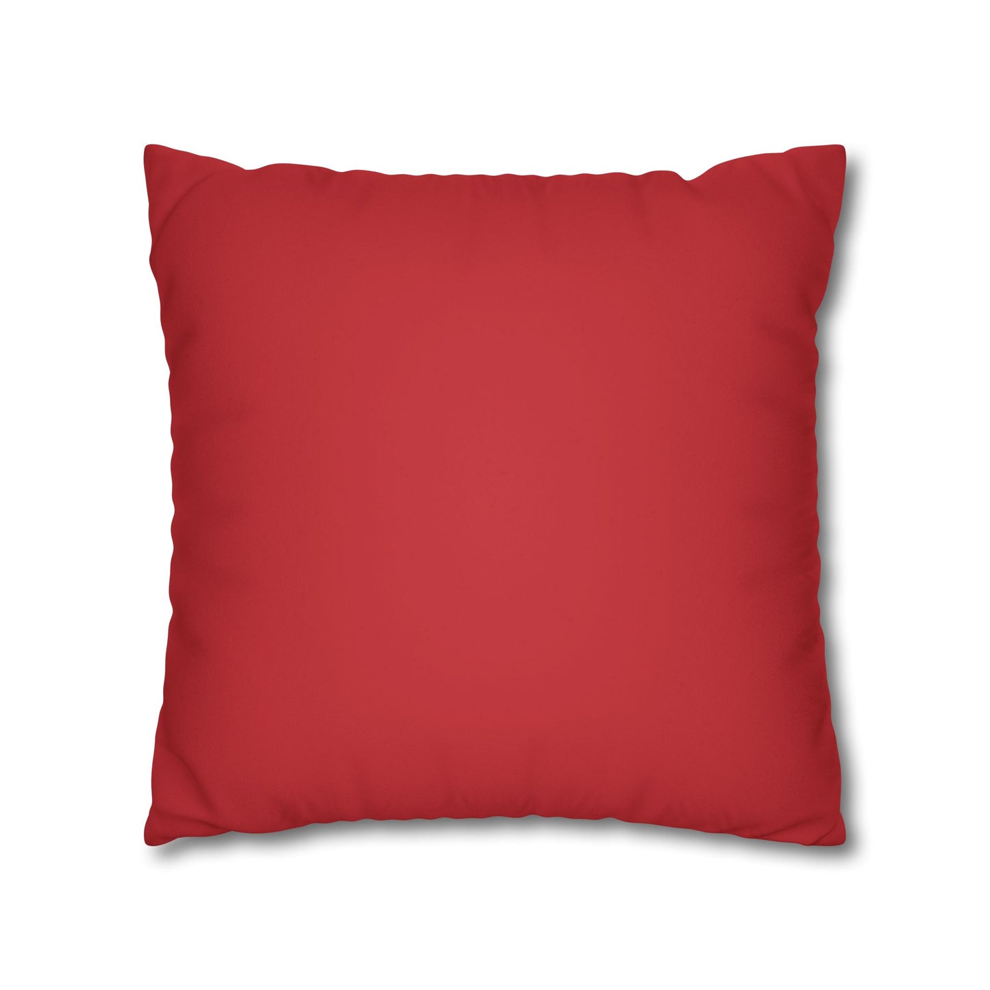 Faux Suede Square Pillowcase - Red with Golden Geometry