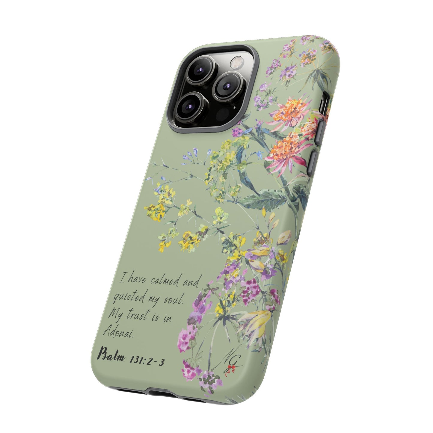 Phone Case - Botanic - Fully Sage Green, Psalm 131:2-3