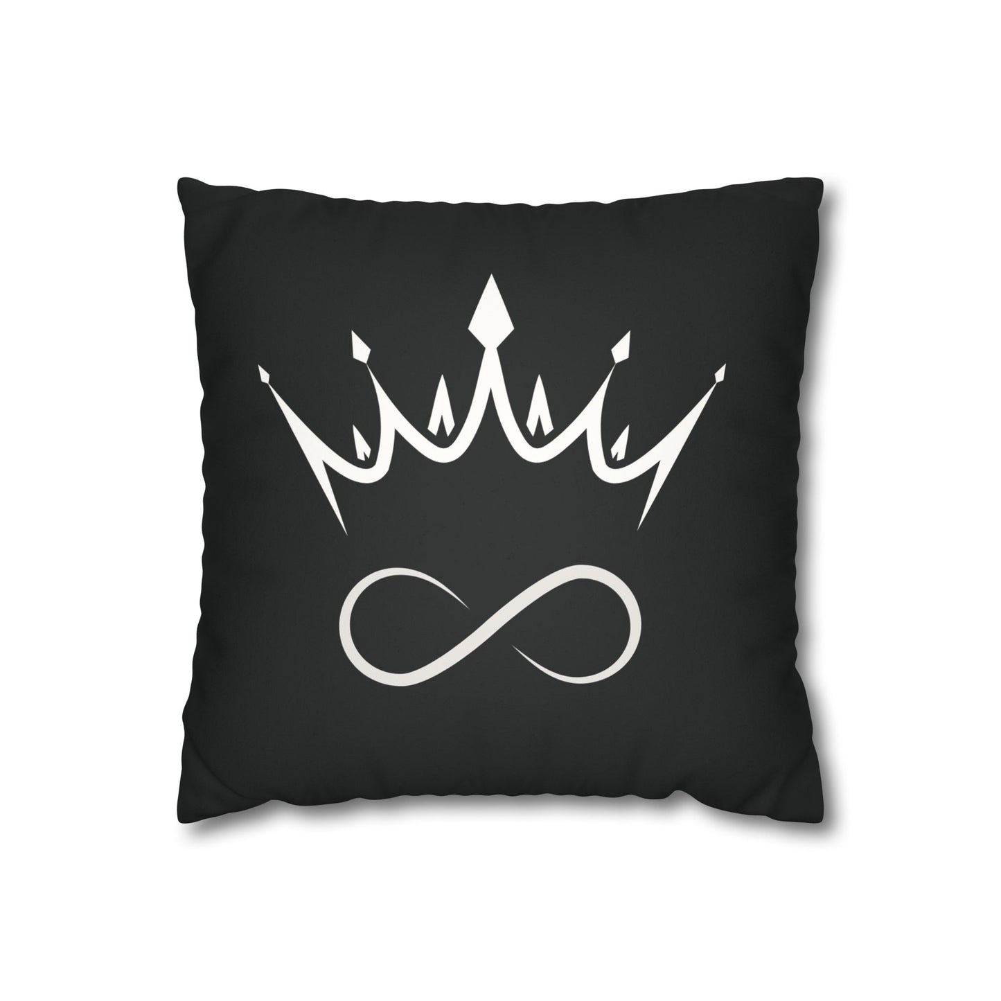 Faux Suede - Eternal GOD Black Square Pillowcase