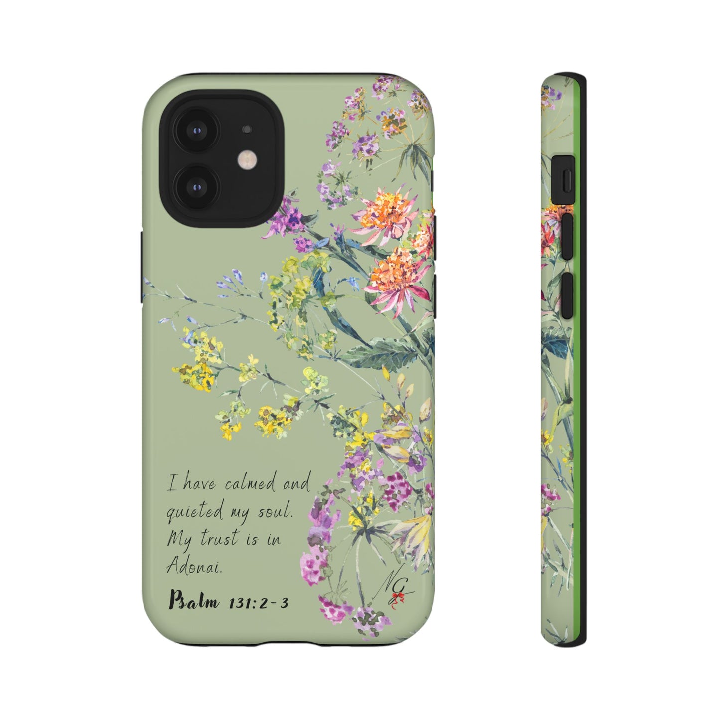 Phone Case - Botanic - Fully Sage Green, Psalm 131:2-3