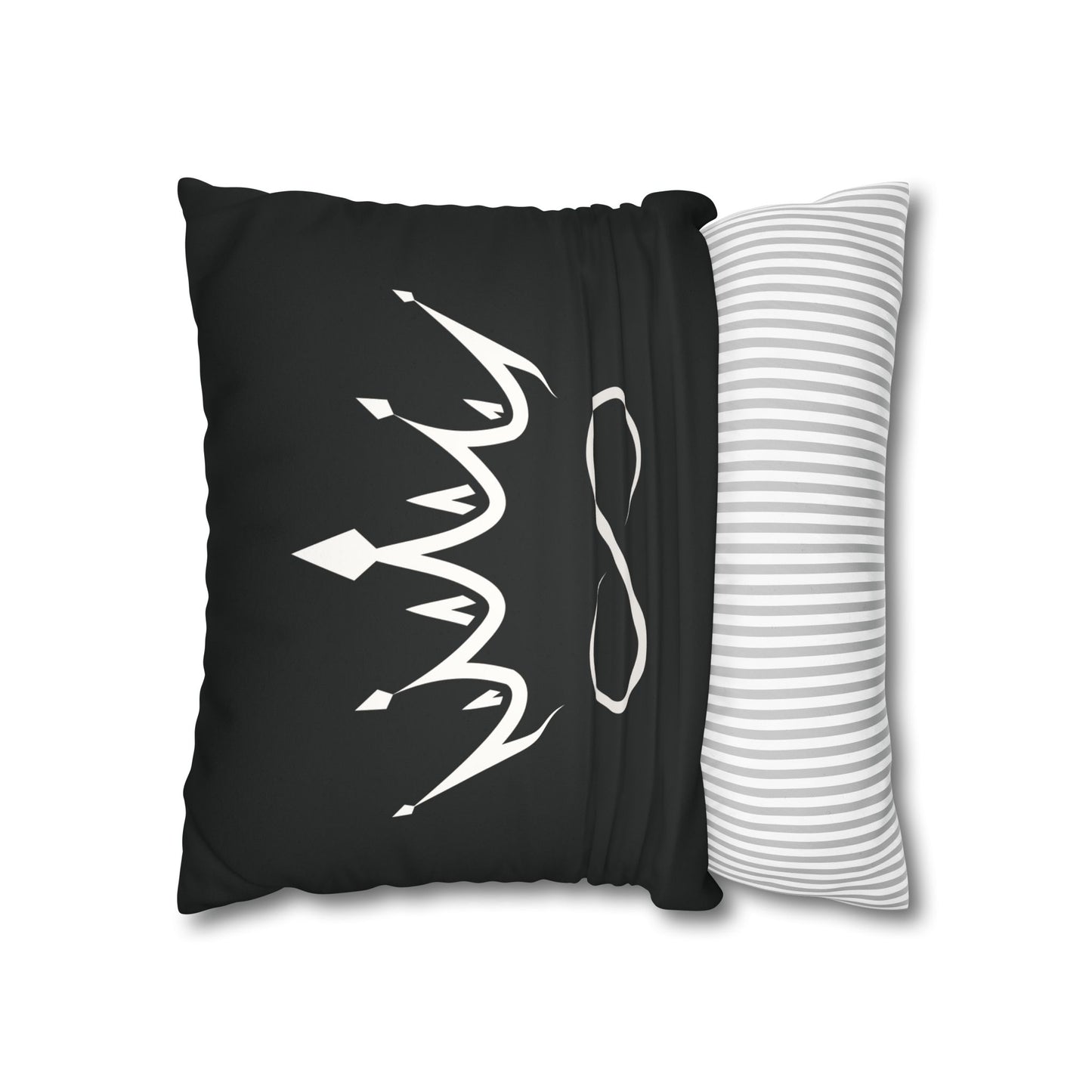 Faux Suede - Eternal GOD Black Square Pillowcase