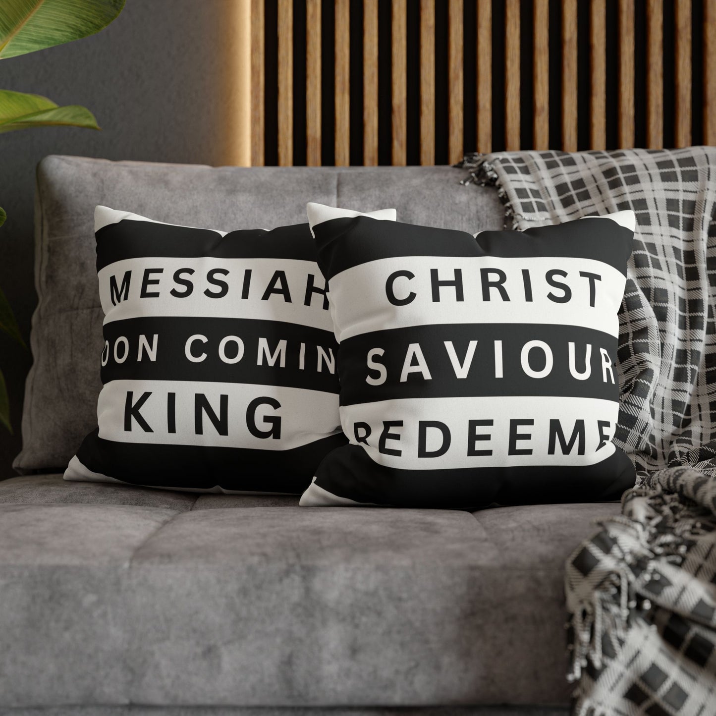 Faux Suede Square Pillowcase- CHRIST Redeemer