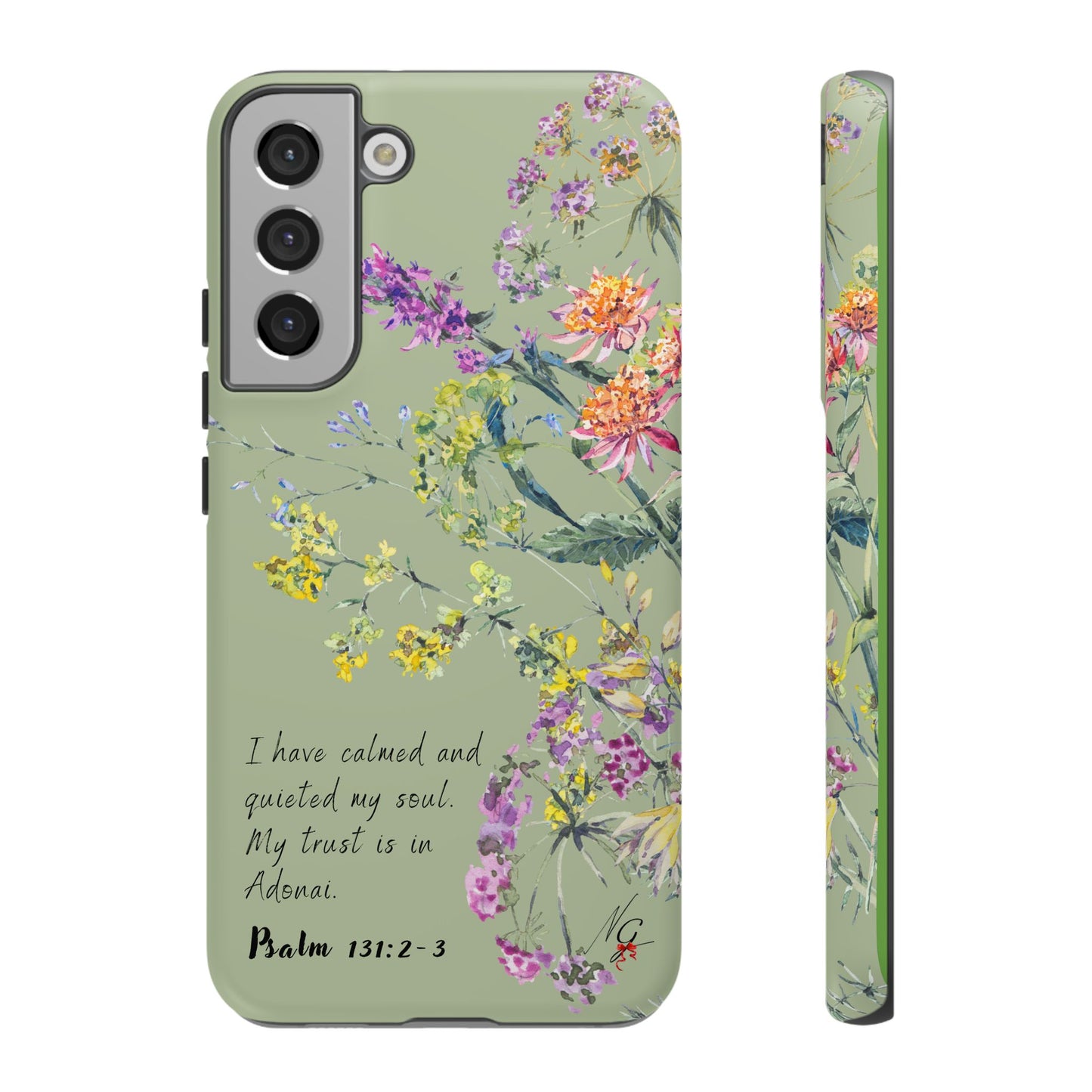 Phone Case - Botanic - Fully Sage Green, Psalm 131:2-3