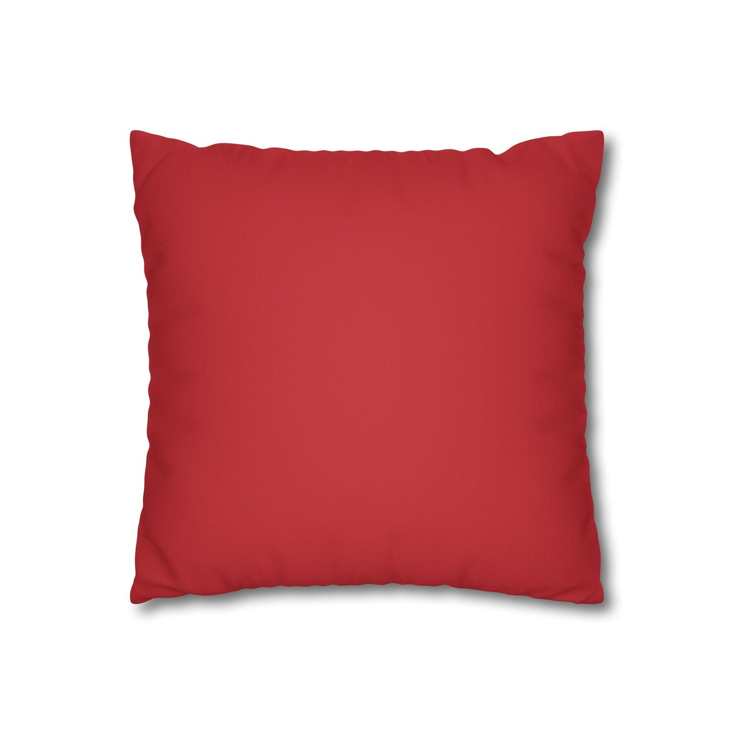 Faux Suede Square Pillowcase - Red with Golden Geometry