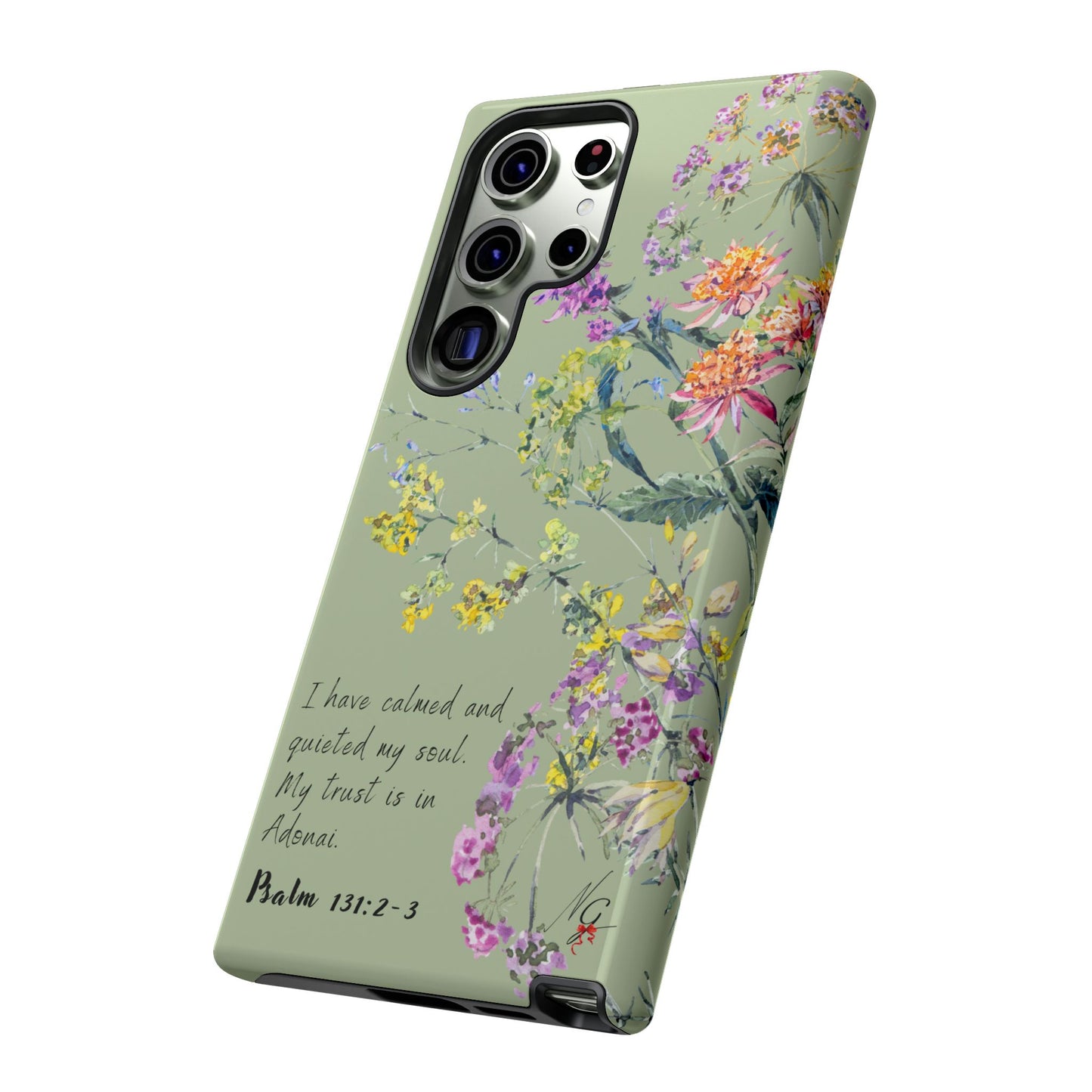 Phone Case - Botanic - Fully Sage Green, Psalm 131:2-3