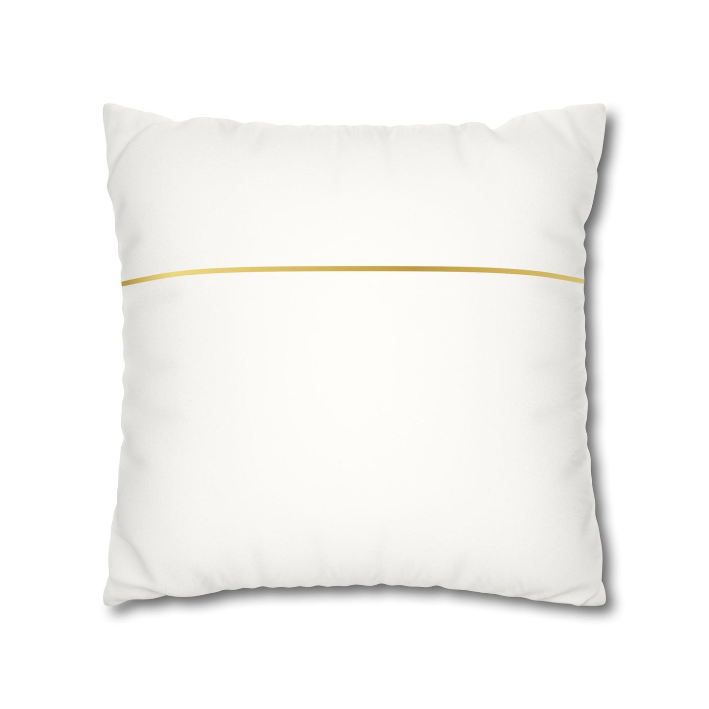 Faux Suede Square Pillowcase - Golden Geometry - White