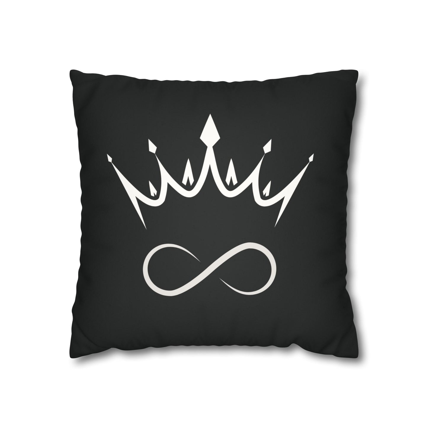 Faux Suede - Eternal GOD Black Square Pillowcase