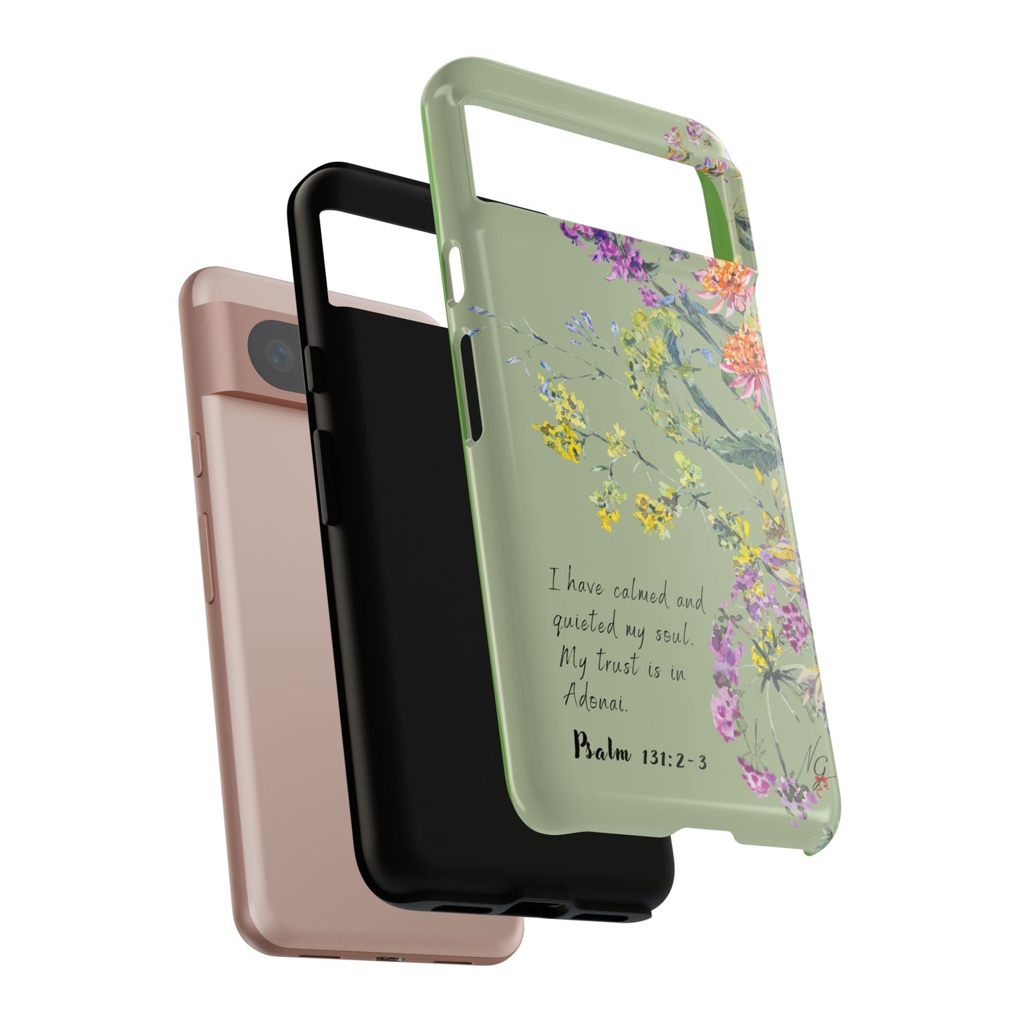 Phone Case - Botanic - Fully Sage Green, Psalm 131:2-3