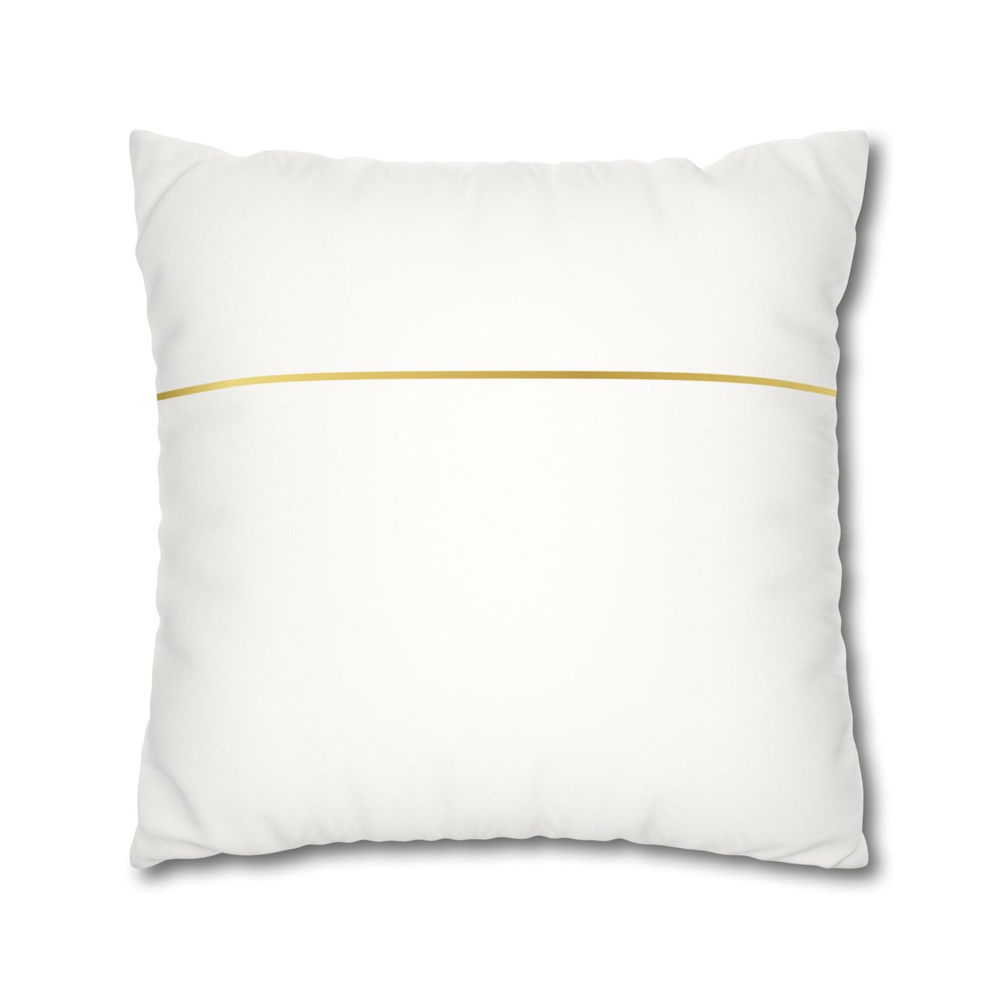 Faux Suede Square Pillowcase - Golden Geometry - White