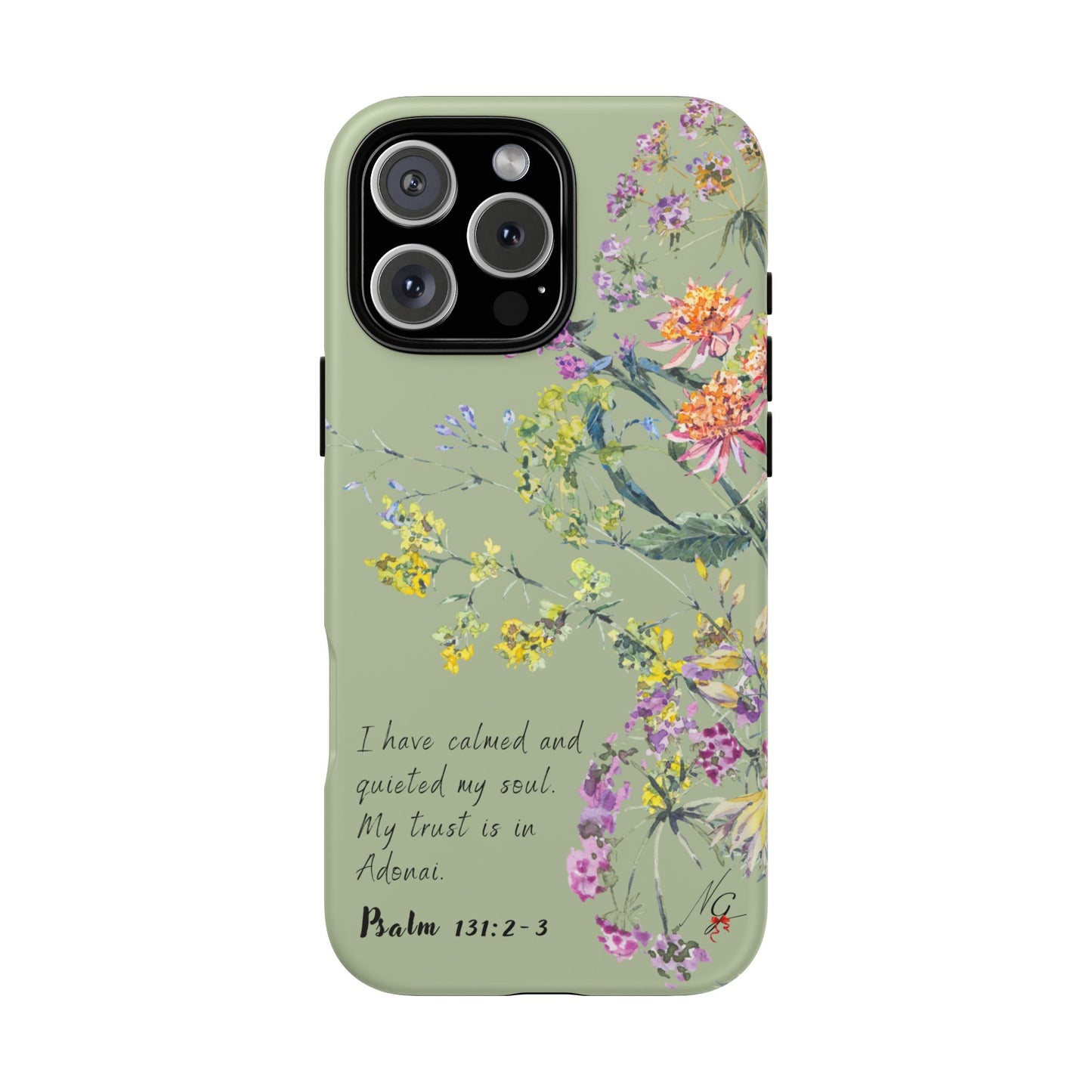 Phone Case - Botanic - Fully Sage Green, Psalm 131:2-3