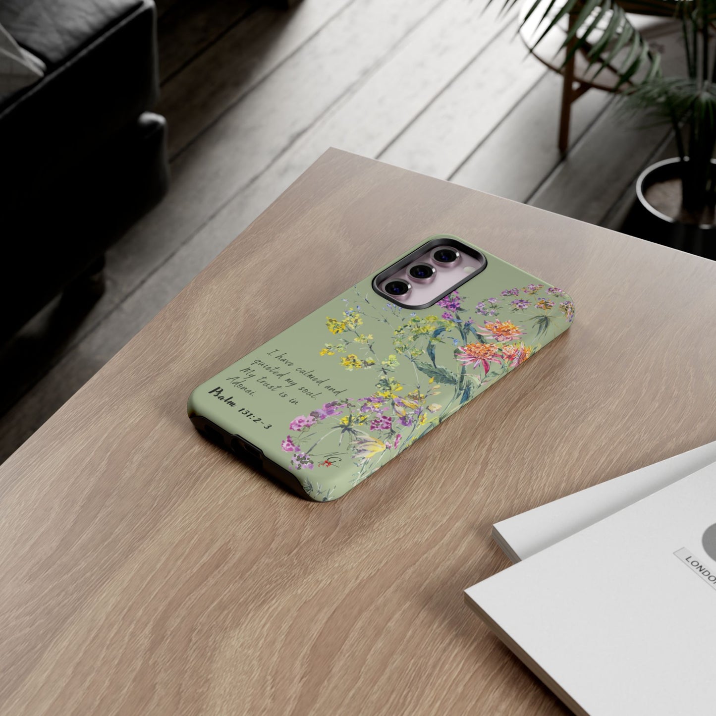 Phone Case - Botanic - Fully Sage Green, Psalm 131:2-3