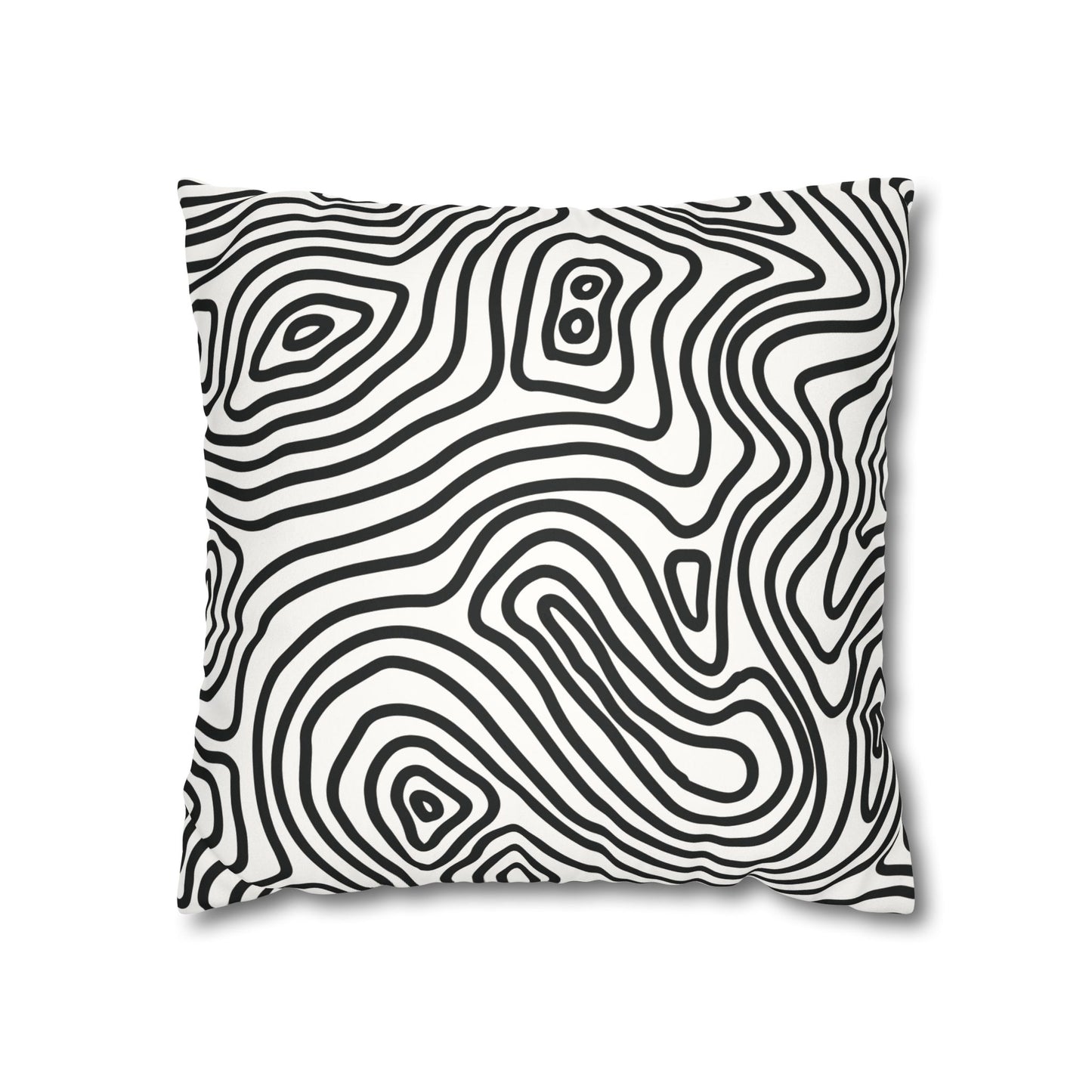 Faux Suede Square Pillowcase - Fingerprint