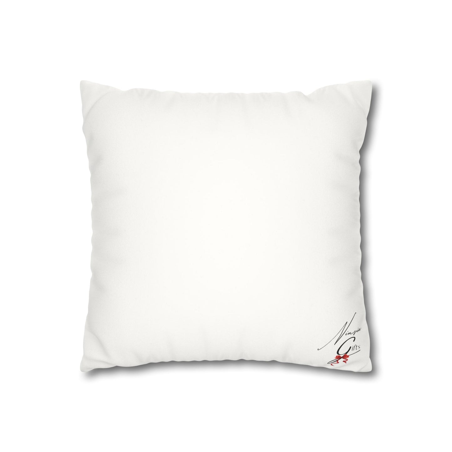 Faux Suede Square Pillowcase - Elohim Print