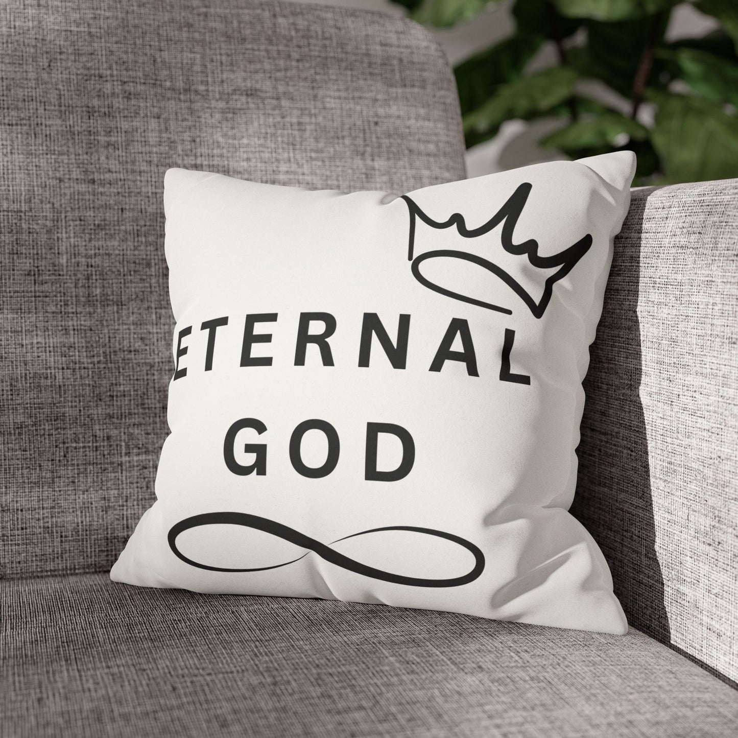 Faux Suede Square Pillowcase - ETERNAL GOD