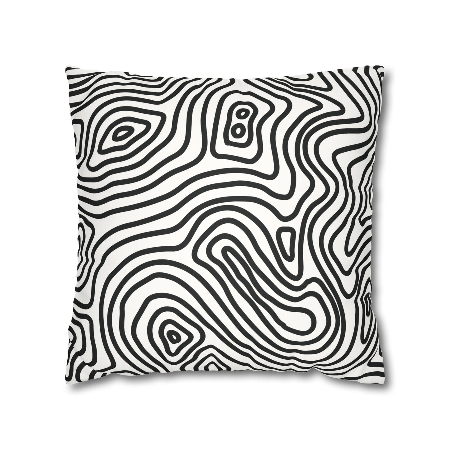 Faux Suede Square Pillowcase - Fingerprint