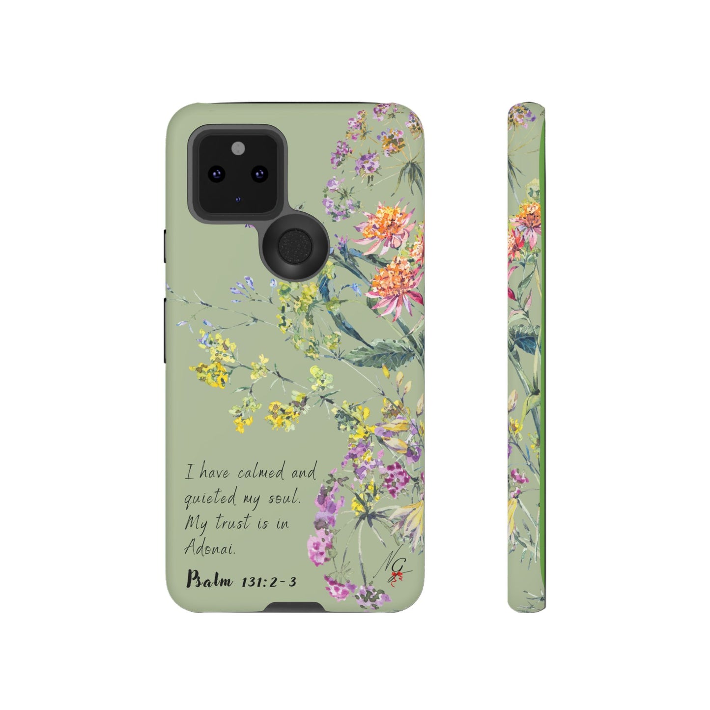 Phone Case - Botanic - Fully Sage Green, Psalm 131:2-3