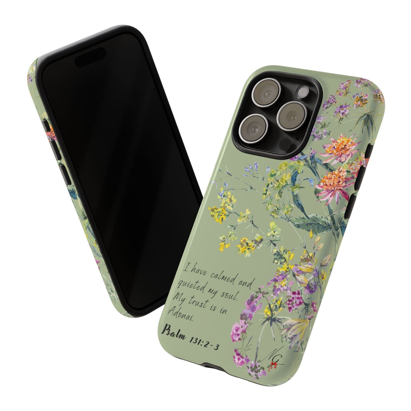 Phone Case - Botanic - Fully Sage Green, Psalm 131:2-3
