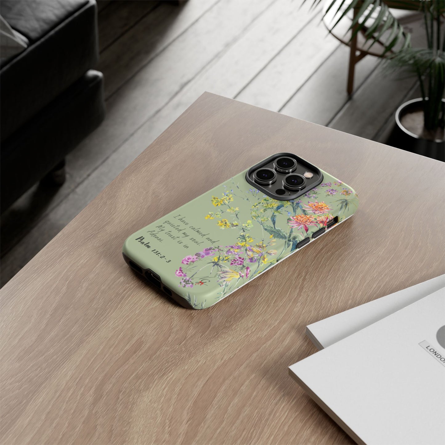 Phone Case - Botanic - Fully Sage Green, Psalm 131:2-3
