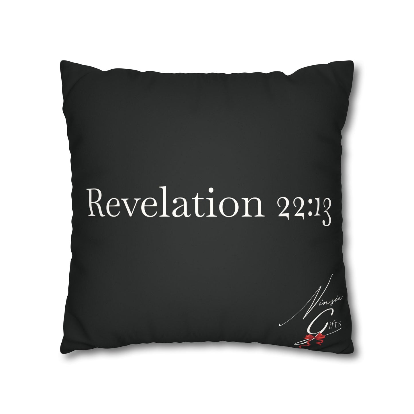 Faux Suede - Eternal GOD Black Square Pillowcase