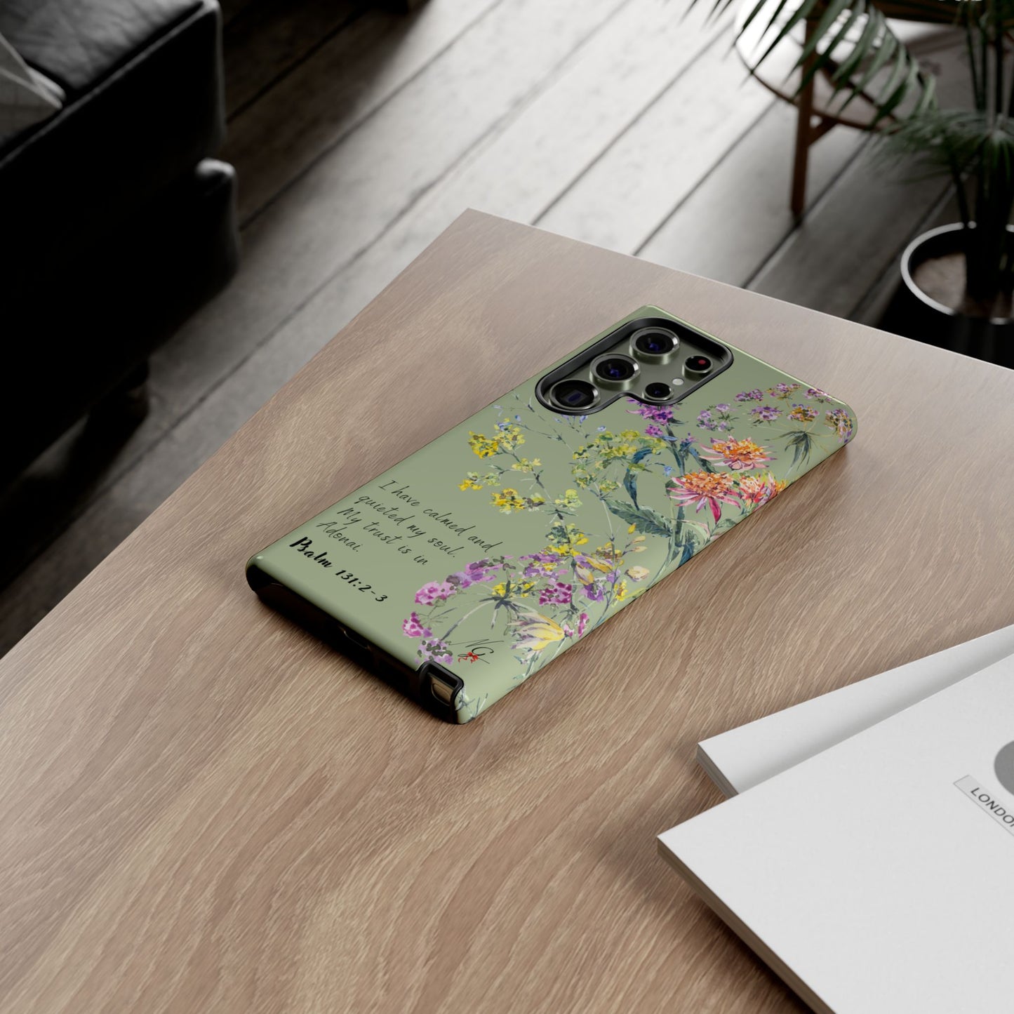 Phone Case - Botanic - Fully Sage Green, Psalm 131:2-3