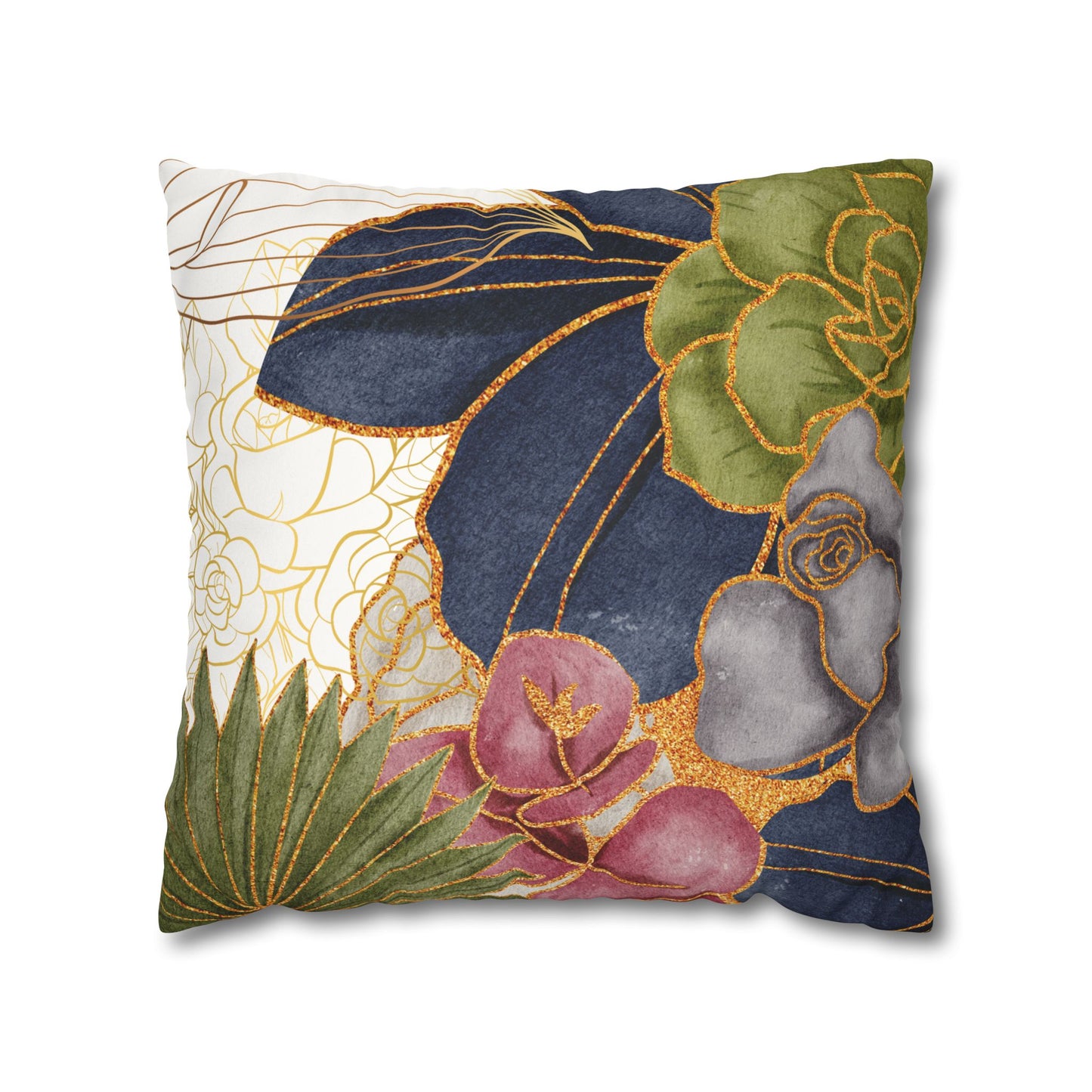 Faux Suede Square Pillowcase - BoBo Full Bloom
