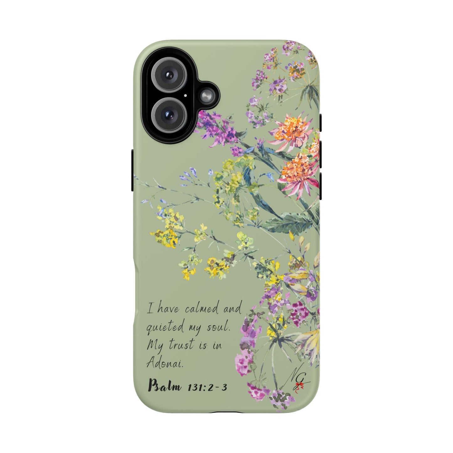 Phone Case - Botanic - Fully Sage Green, Psalm 131:2-3