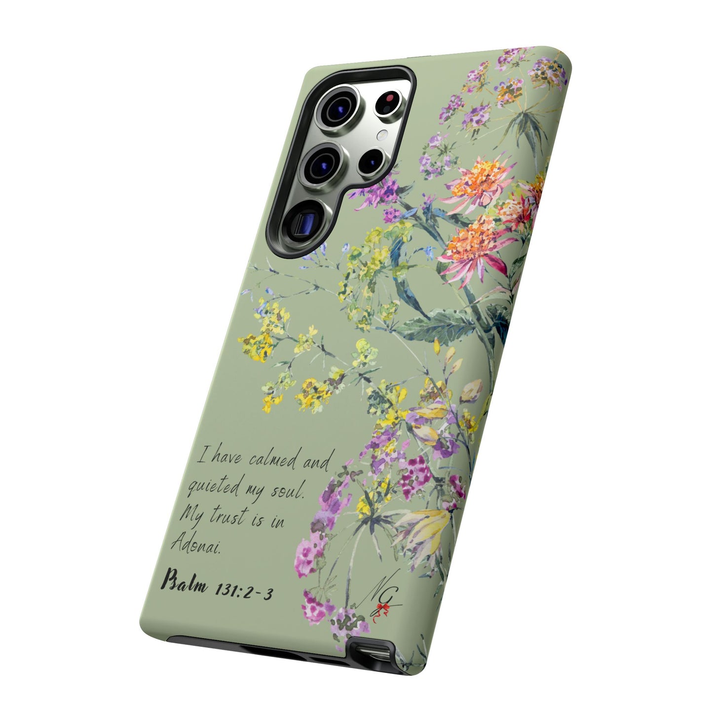 Phone Case - Botanic - Fully Sage Green, Psalm 131:2-3