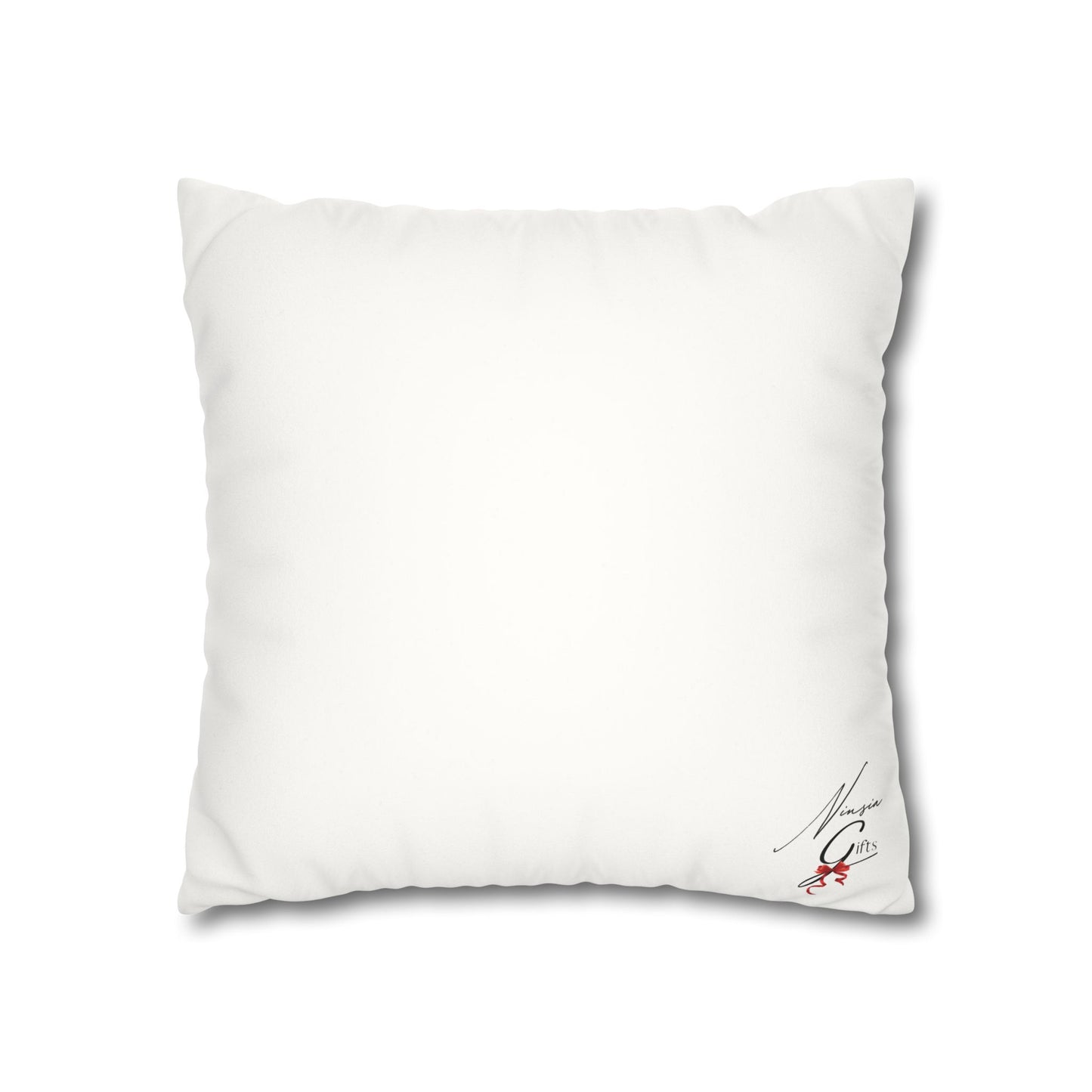 Faux Suede Square Pillowcase - White
