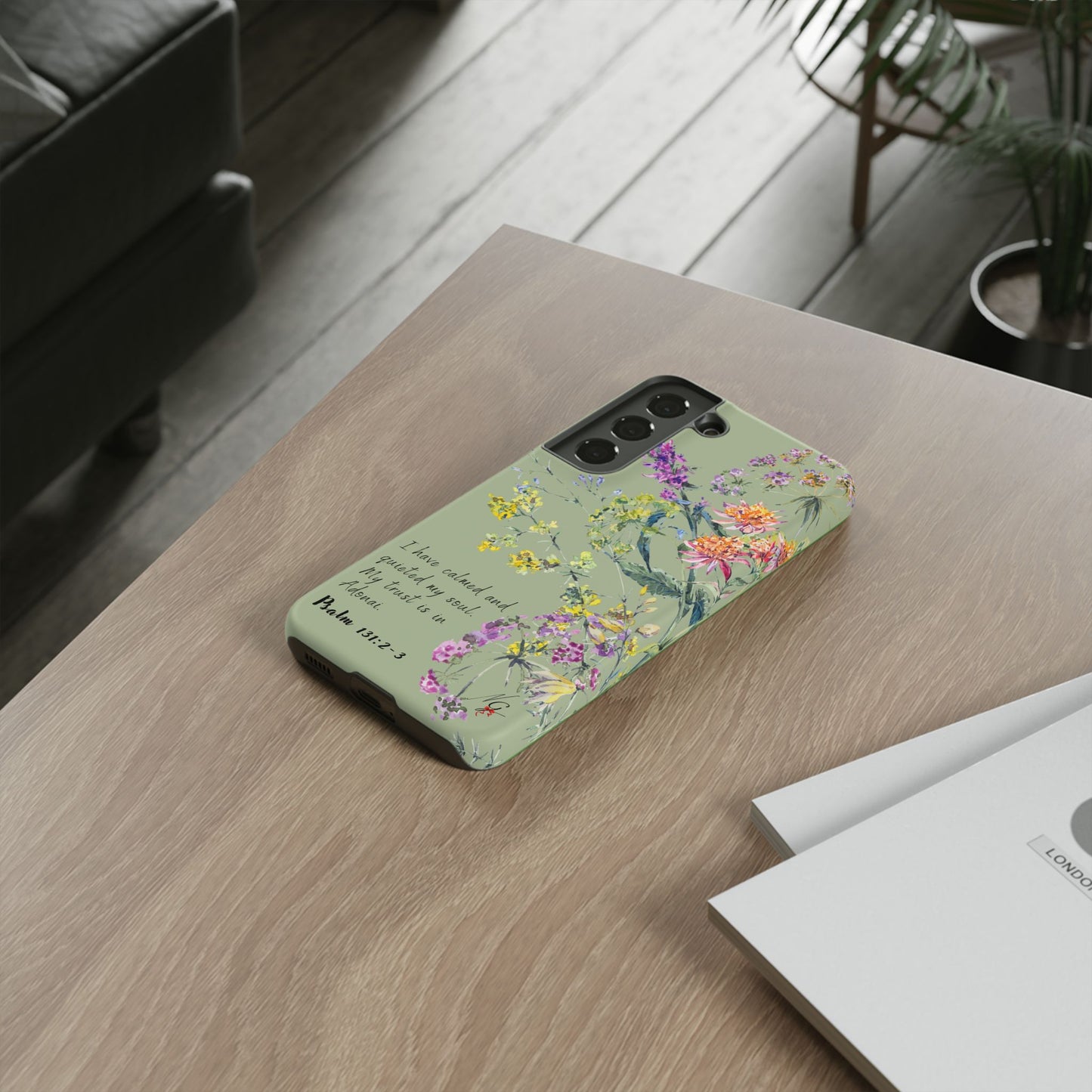 Phone Case - Botanic - Fully Sage Green, Psalm 131:2-3