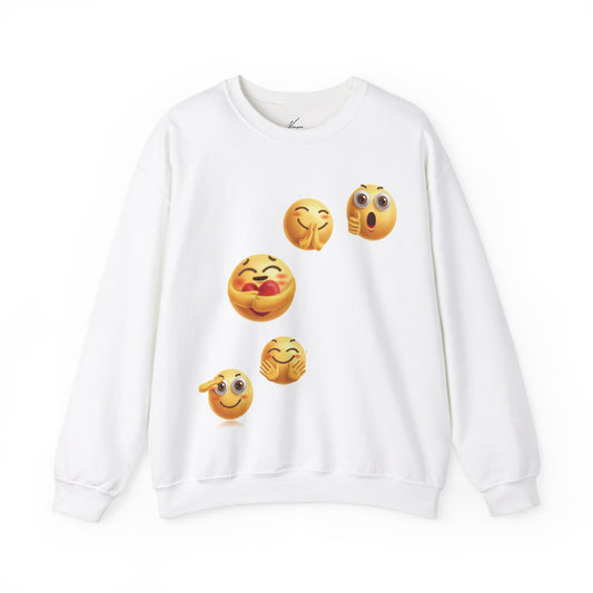 Sweatshirt Unisex Adult: Emoji - White