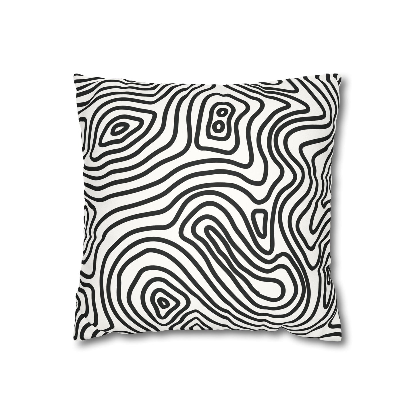 Faux Suede Square Pillowcase - Fingerprint