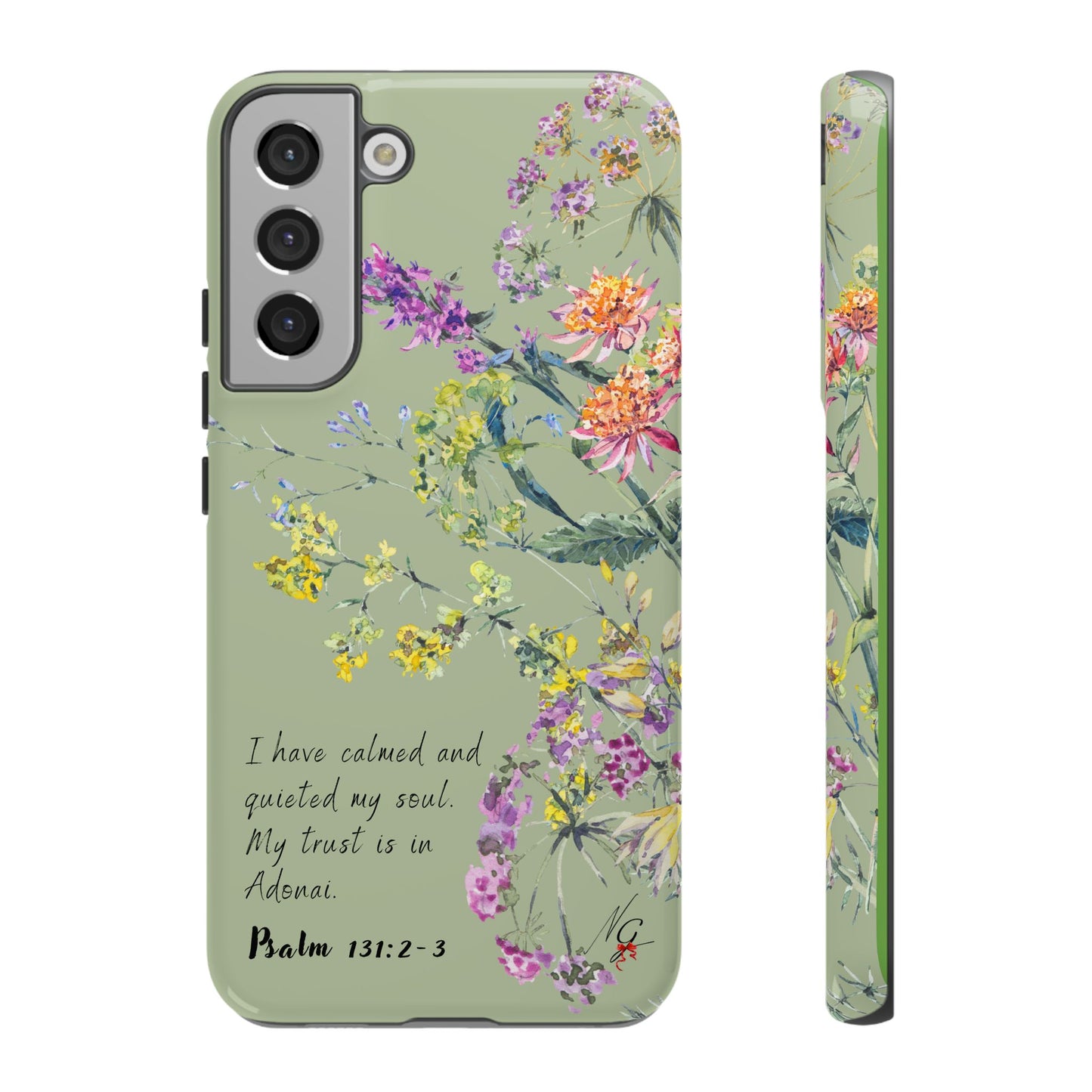 Phone Case - Botanic - Fully Sage Green, Psalm 131:2-3