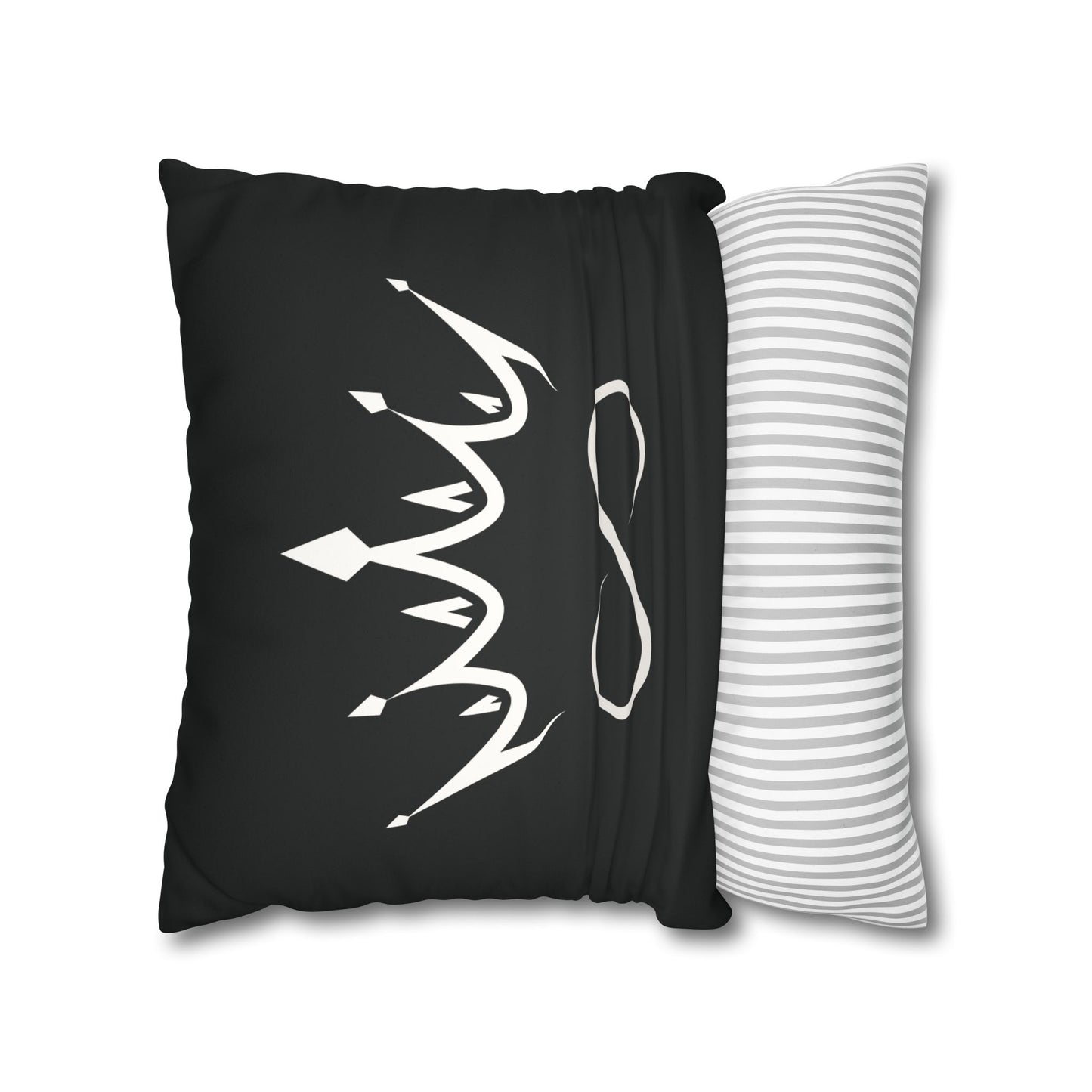 Faux Suede - Eternal GOD Black Square Pillowcase