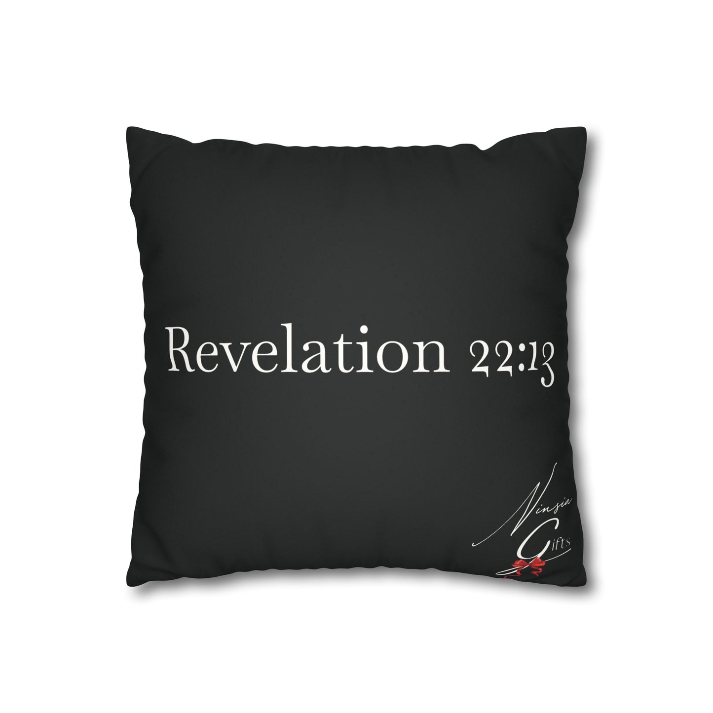 Faux Suede - Eternal GOD Black Square Pillowcase