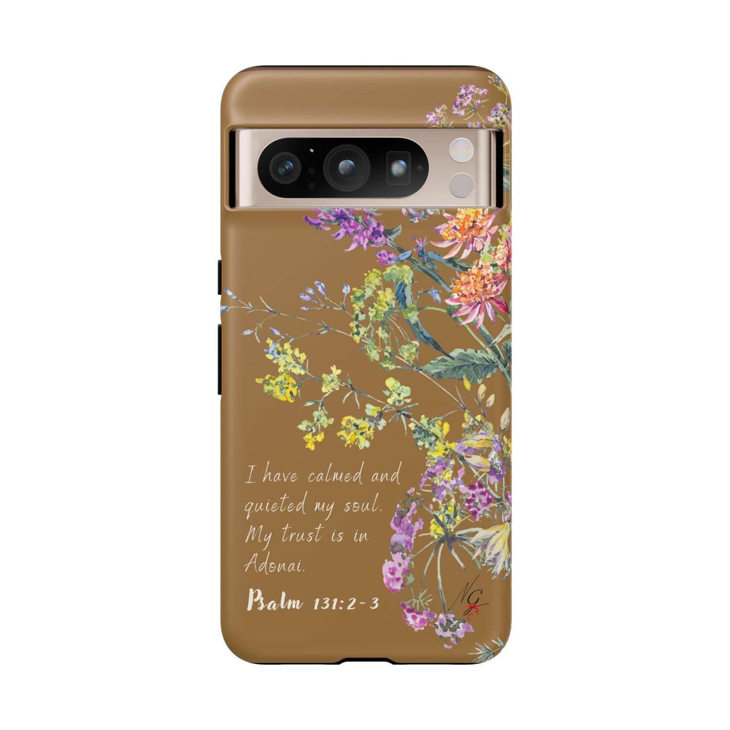 Phone Case - Botanic Full Brown, Psalm 131:2-3