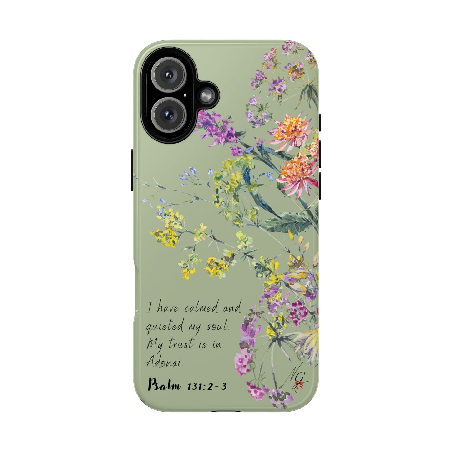 Phone Case - Botanic - Fully Sage Green, Psalm 131:2-3